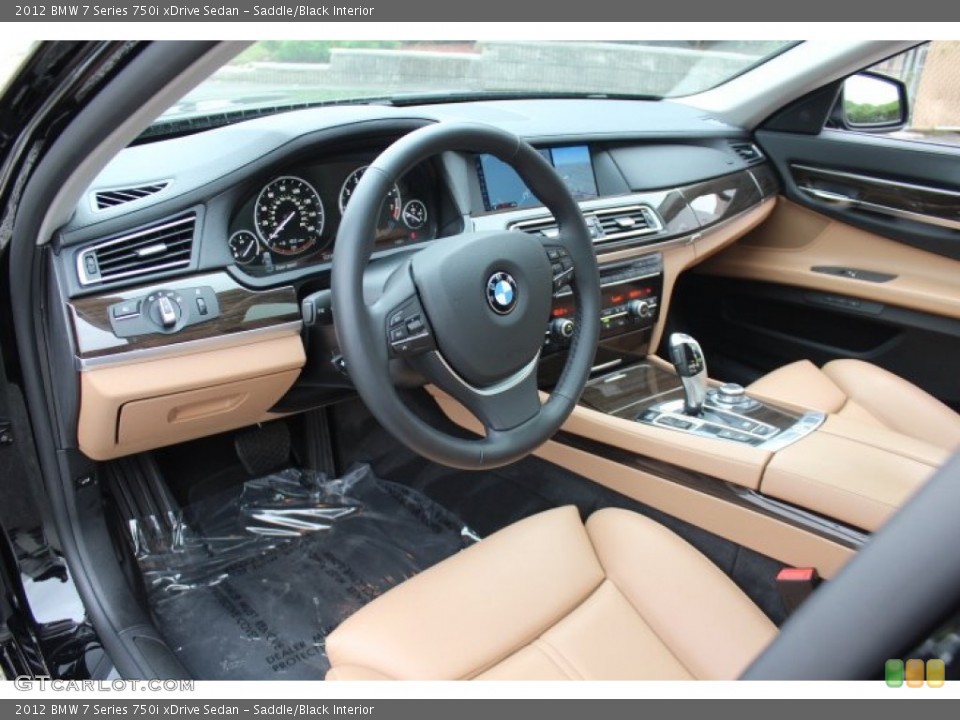 Saddle/Black Interior Prime Interior for the 2012 BMW 7 Series 750i xDrive Sedan #71575175