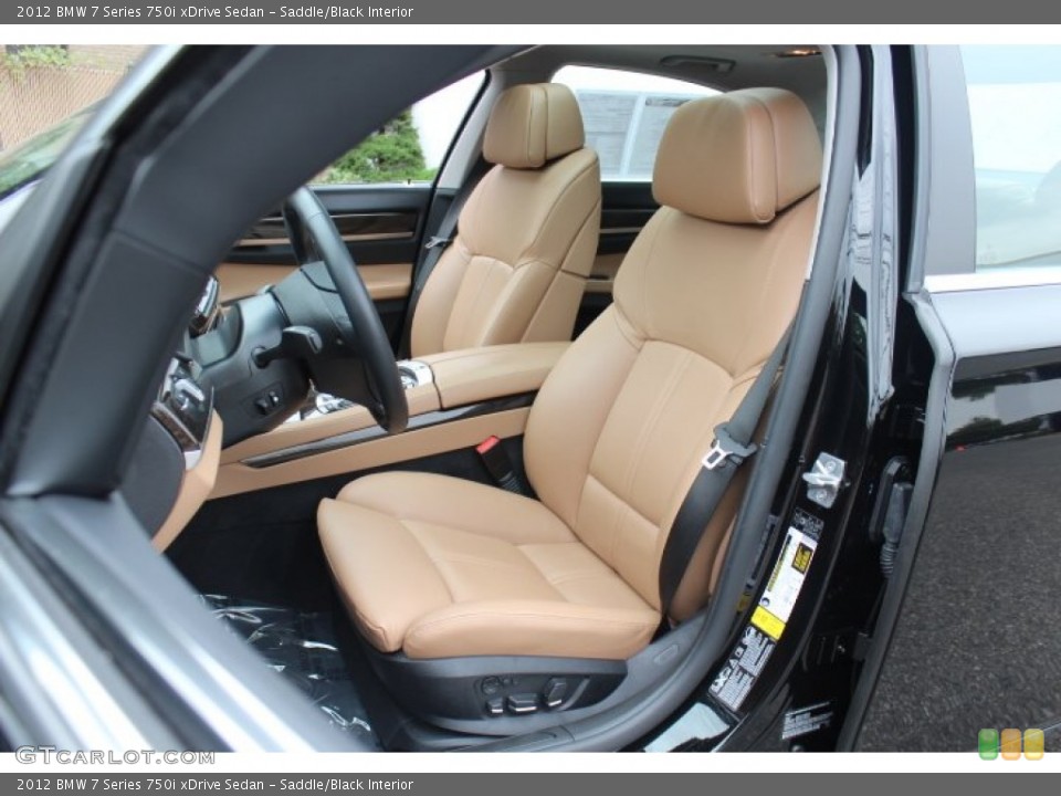 Saddle/Black Interior Front Seat for the 2012 BMW 7 Series 750i xDrive Sedan #71575190