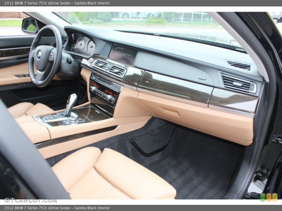 Saddle/Black Interior Dashboard for the 2012 BMW 7 Series 750i xDrive Sedan #71575301