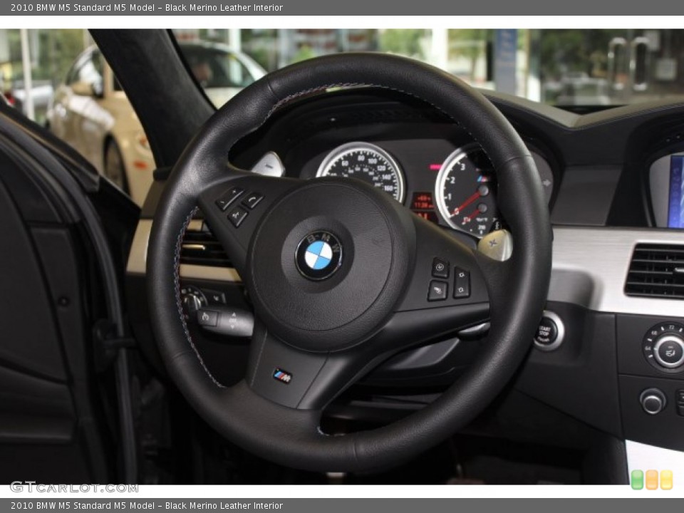 Black Merino Leather Interior Steering Wheel for the 2010 BMW M5  #71575481