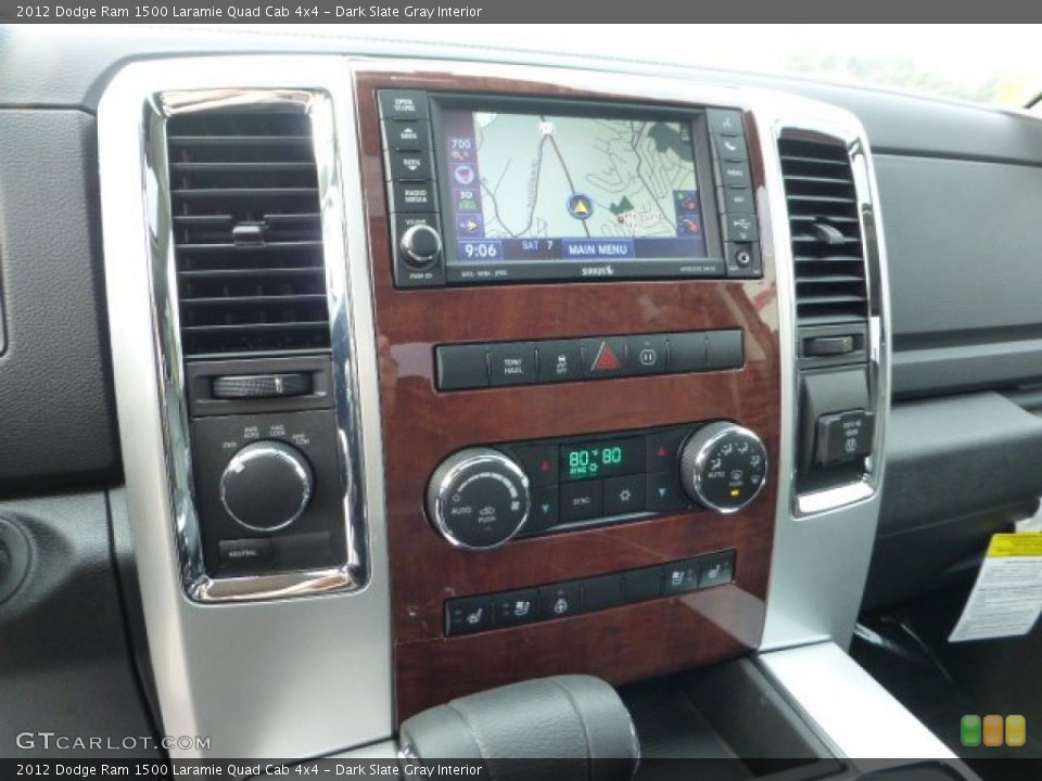 Dark Slate Gray Interior Controls for the 2012 Dodge Ram 1500 Laramie Quad Cab 4x4 #71576558