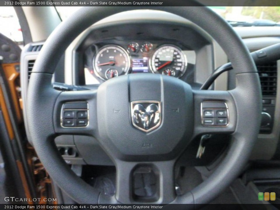 Dark Slate Gray/Medium Graystone Interior Steering Wheel for the 2012 Dodge Ram 1500 Express Quad Cab 4x4 #71577218
