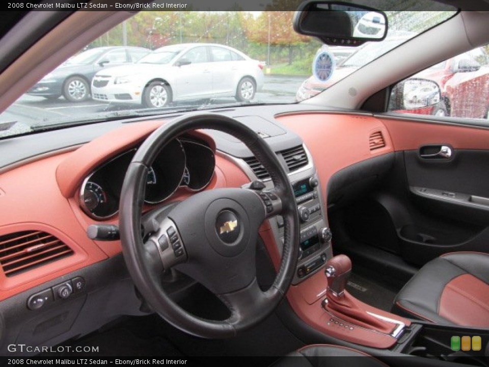 Ebony/Brick Red Interior Dashboard for the 2008 Chevrolet Malibu LTZ Sedan #71578400