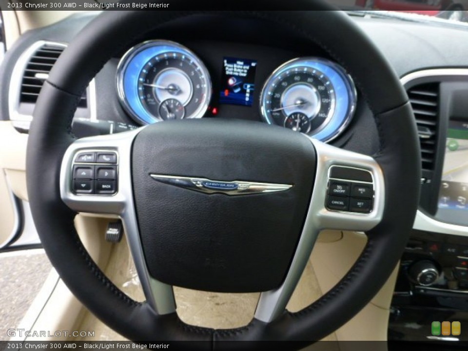 Black/Light Frost Beige Interior Steering Wheel for the 2013 Chrysler 300 AWD #71579069