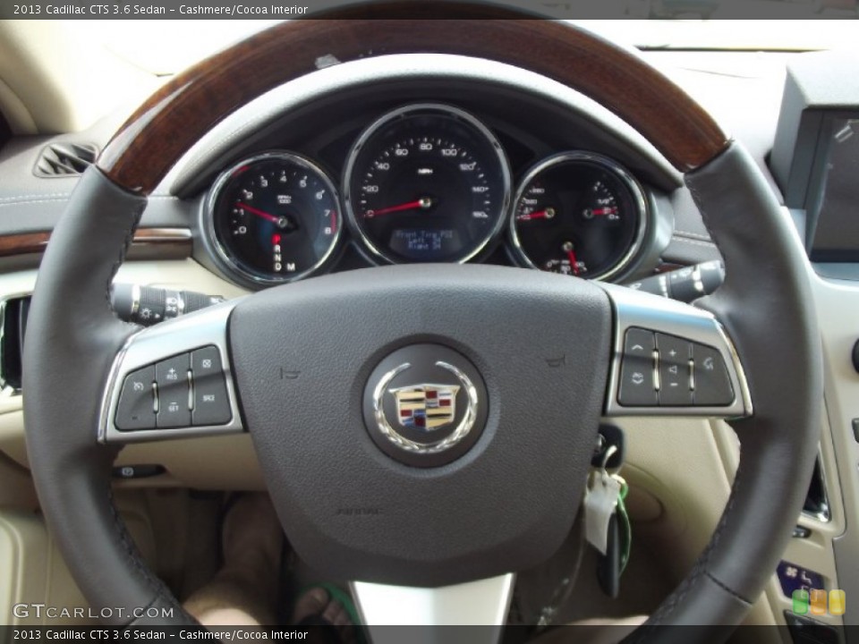 Cashmere/Cocoa Interior Steering Wheel for the 2013 Cadillac CTS 3.6 Sedan #71582381