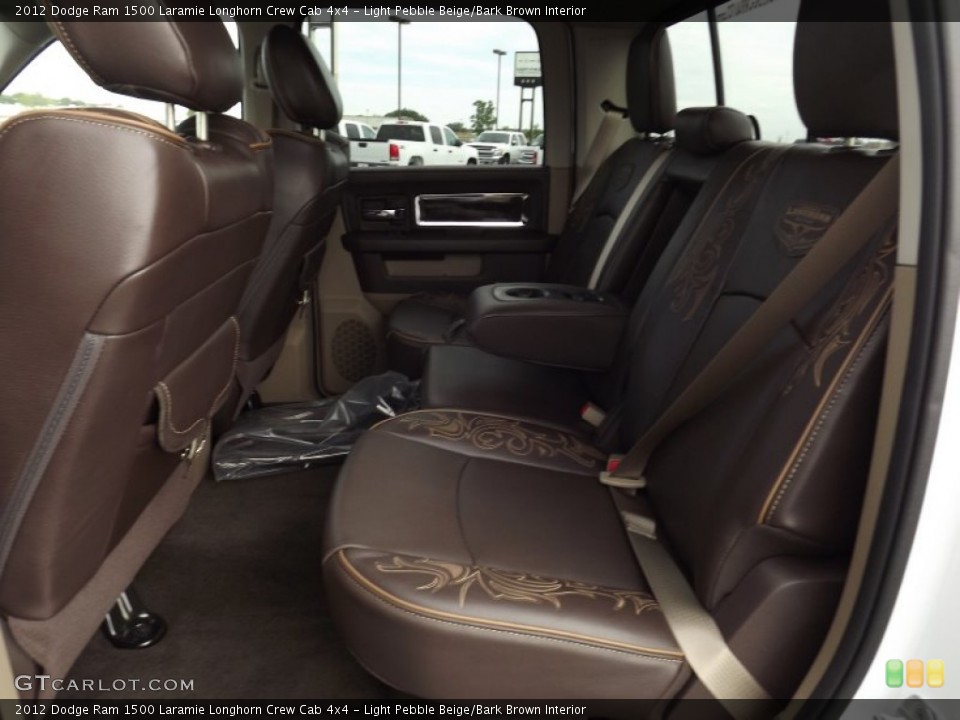 Light Pebble Beige/Bark Brown Interior Rear Seat for the 2012 Dodge Ram 1500 Laramie Longhorn Crew Cab 4x4 #71587545