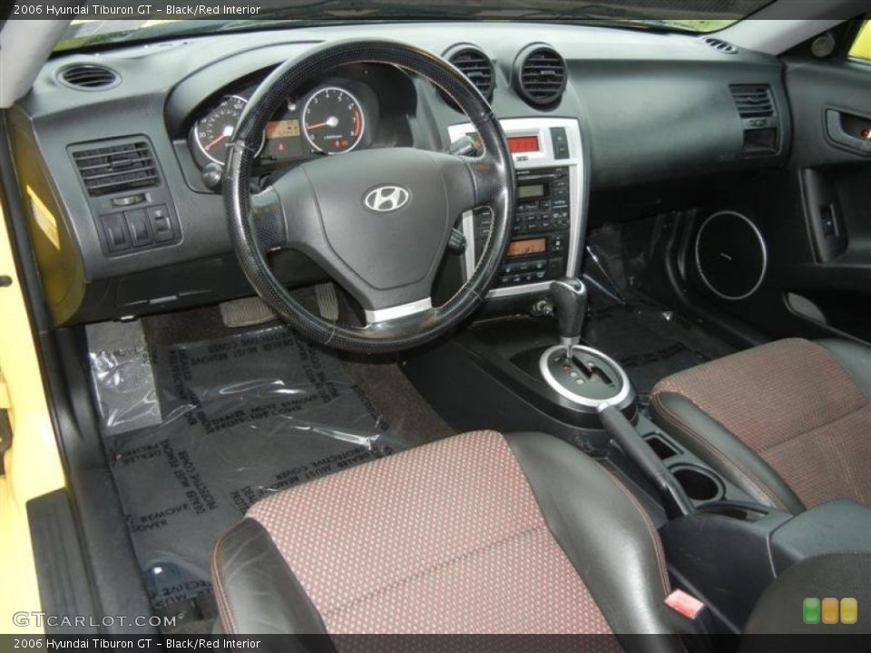 Black/Red Interior Prime Interior for the 2006 Hyundai Tiburon GT #71587746