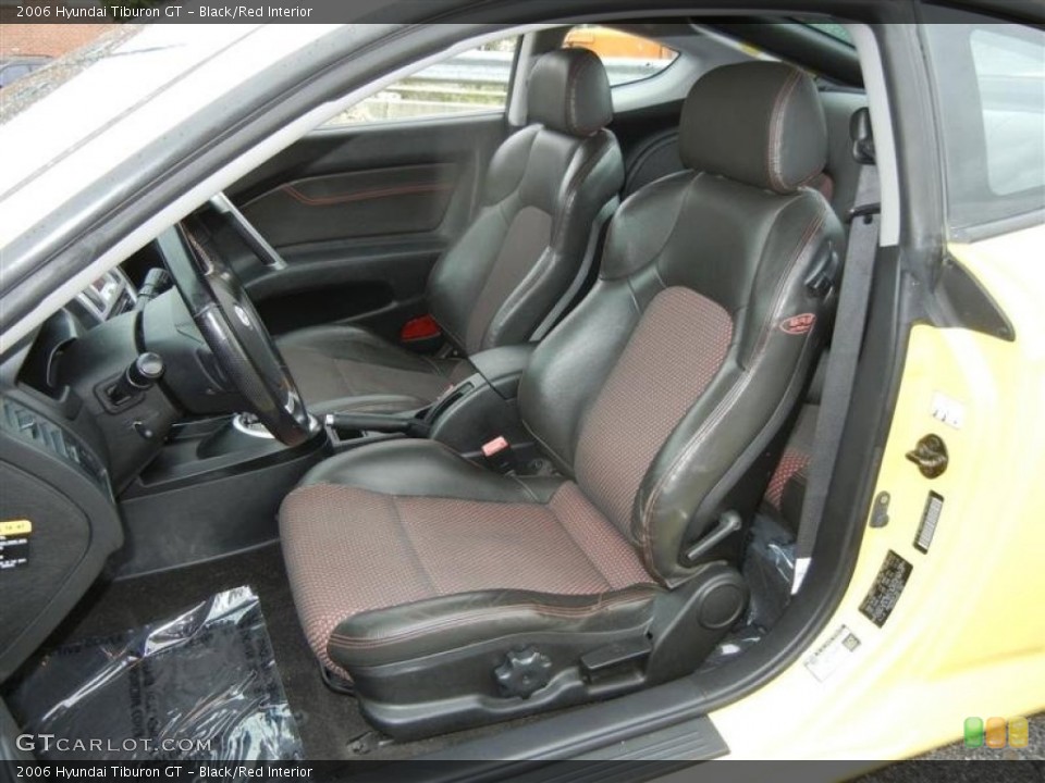 Black/Red Interior Front Seat for the 2006 Hyundai Tiburon GT #71588220