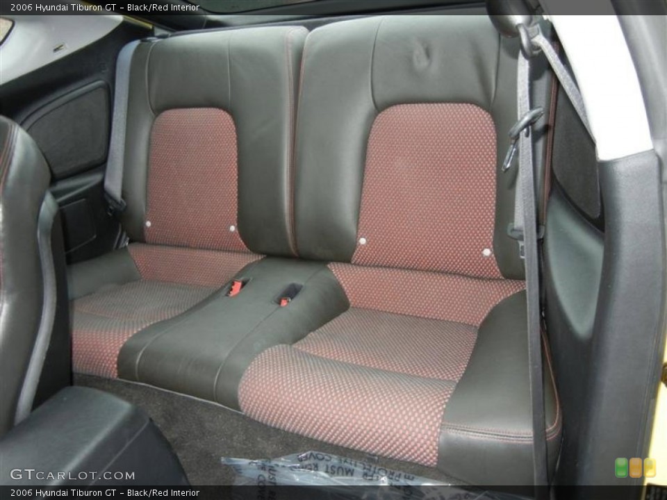 Black/Red Interior Rear Seat for the 2006 Hyundai Tiburon GT #71588232