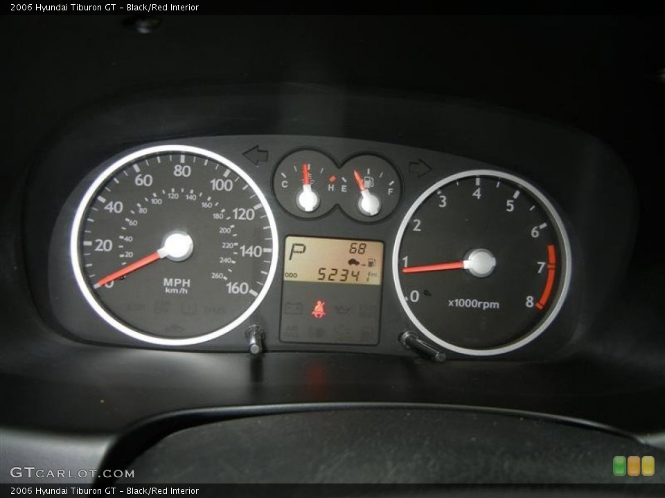 Black/Red Interior Gauges for the 2006 Hyundai Tiburon GT #71588319