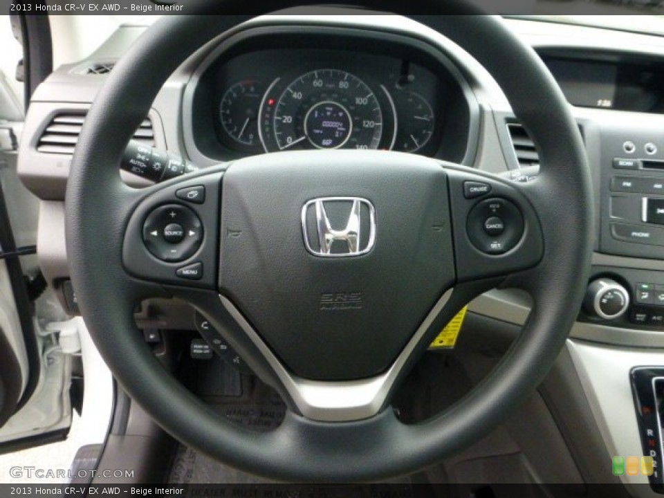 Beige Interior Steering Wheel for the 2013 Honda CR-V EX AWD #71593002