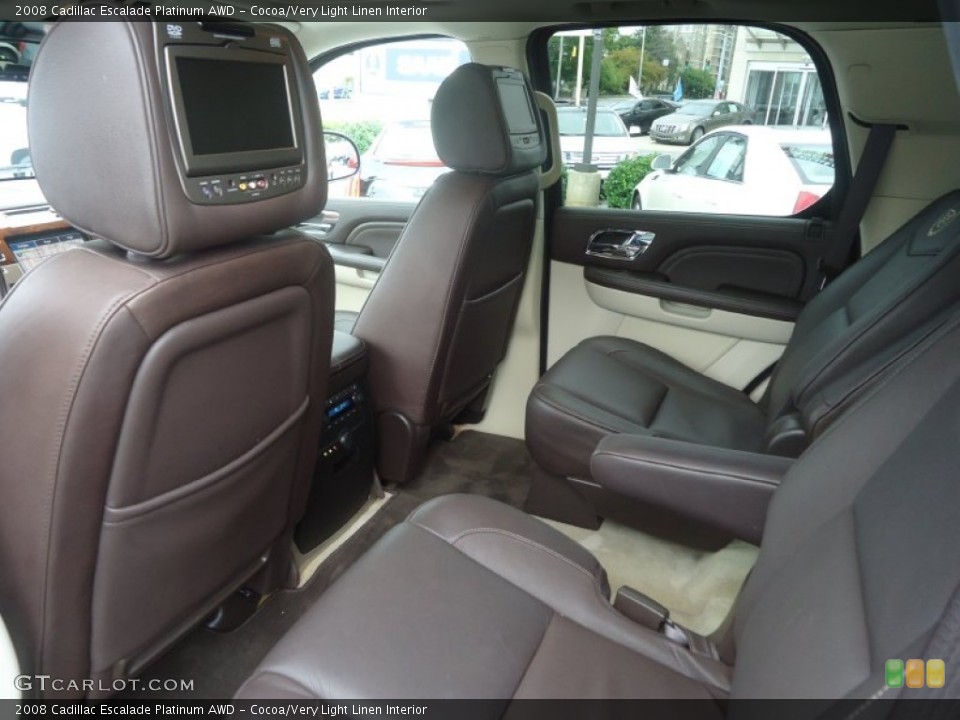 Cocoa/Very Light Linen Interior Rear Seat for the 2008 Cadillac Escalade Platinum AWD #71603022