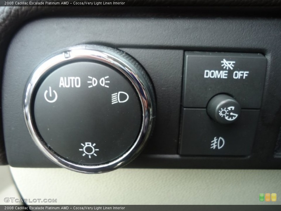 Cocoa/Very Light Linen Interior Controls for the 2008 Cadillac Escalade Platinum AWD #71603094