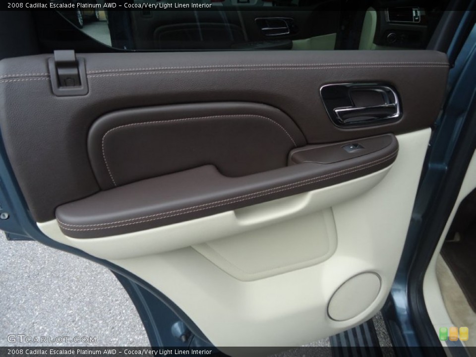 Cocoa/Very Light Linen Interior Door Panel for the 2008 Cadillac Escalade Platinum AWD #71603214