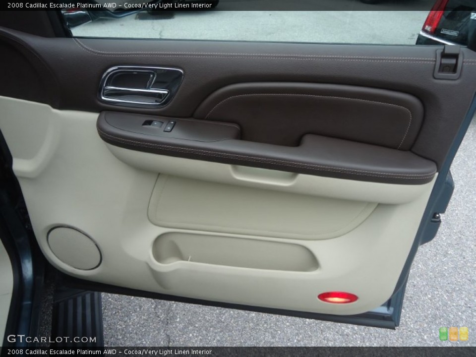 Cocoa/Very Light Linen Interior Door Panel for the 2008 Cadillac Escalade Platinum AWD #71603247