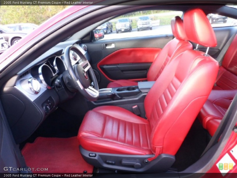 Red Leather Interior Photo for the 2005 Ford Mustang GT Premium Coupe #71606751