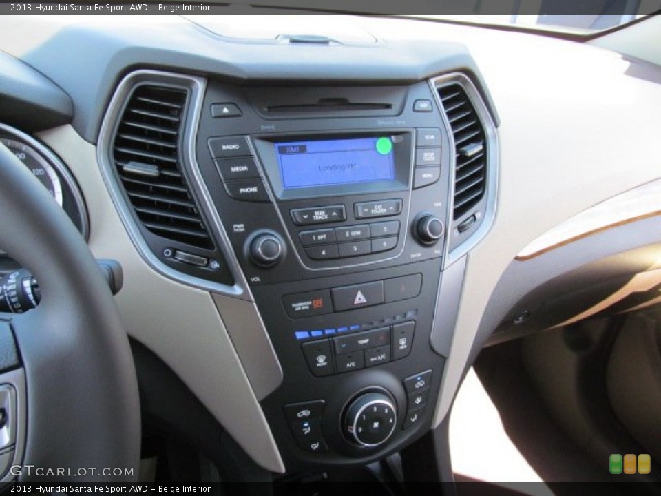 Beige Interior Controls for the 2013 Hyundai Santa Fe Sport AWD #71615368
