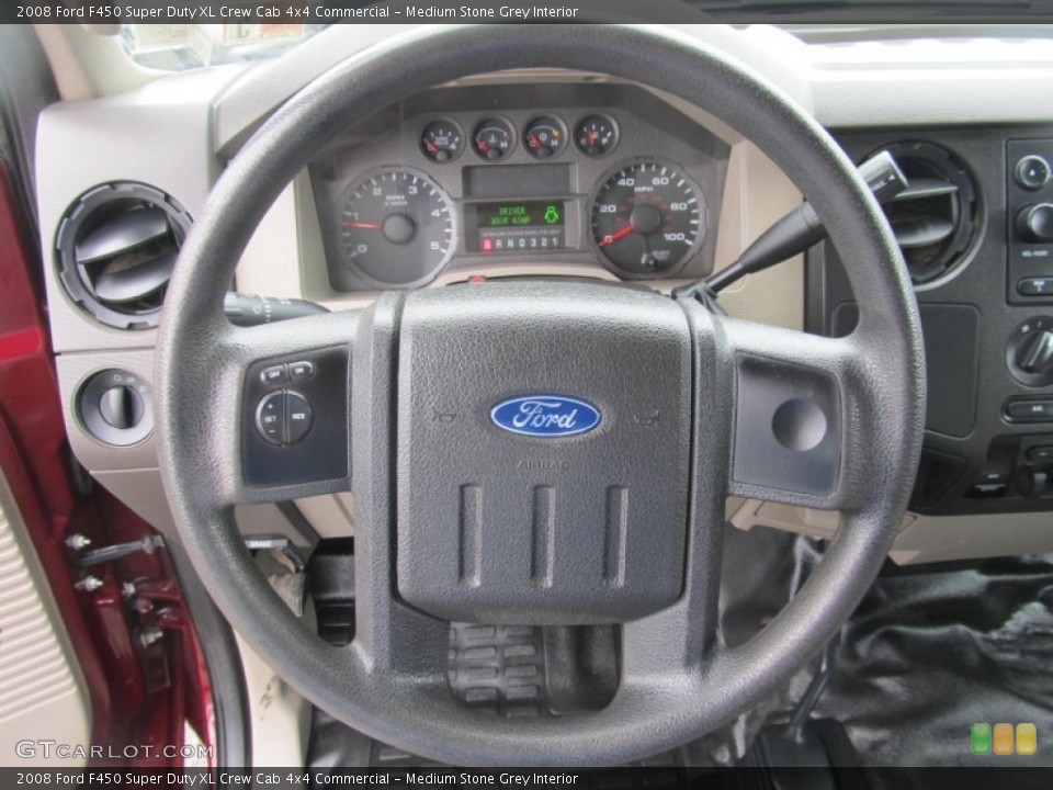 Medium Stone Grey Interior Steering Wheel for the 2008 Ford F450 Super Duty XL Crew Cab 4x4 Commercial #71618553