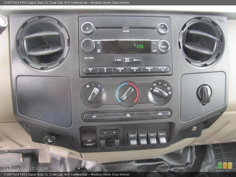 Medium Stone Grey Interior Controls for the 2008 Ford F450 Super Duty XL Crew Cab 4x4 Commercial #71618562