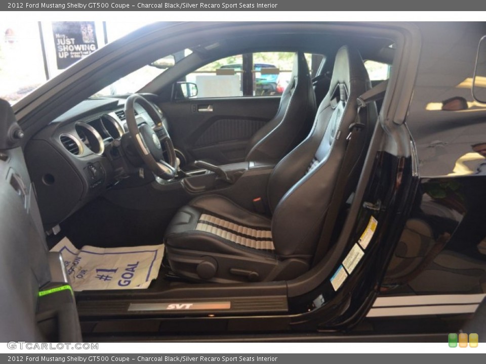 Charcoal Black/Silver Recaro Sport Seats 2012 Ford Mustang Interiors