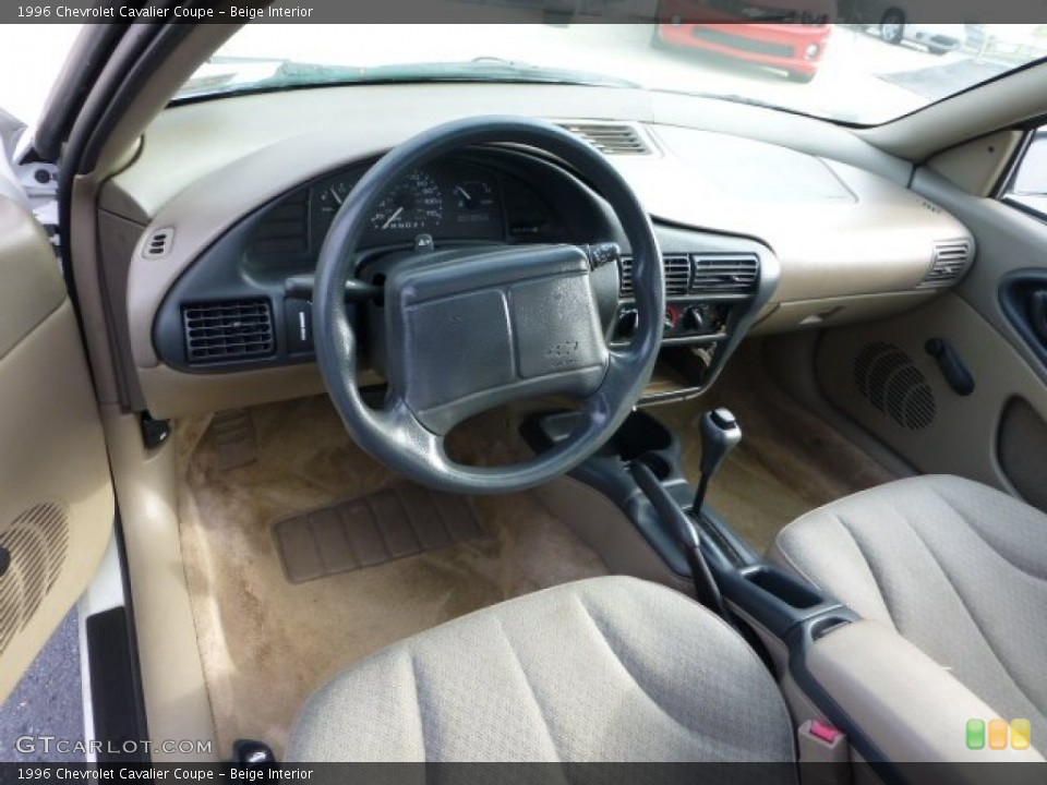 Beige Interior Prime Interior for the 1996 Chevrolet Cavalier Coupe #71624654