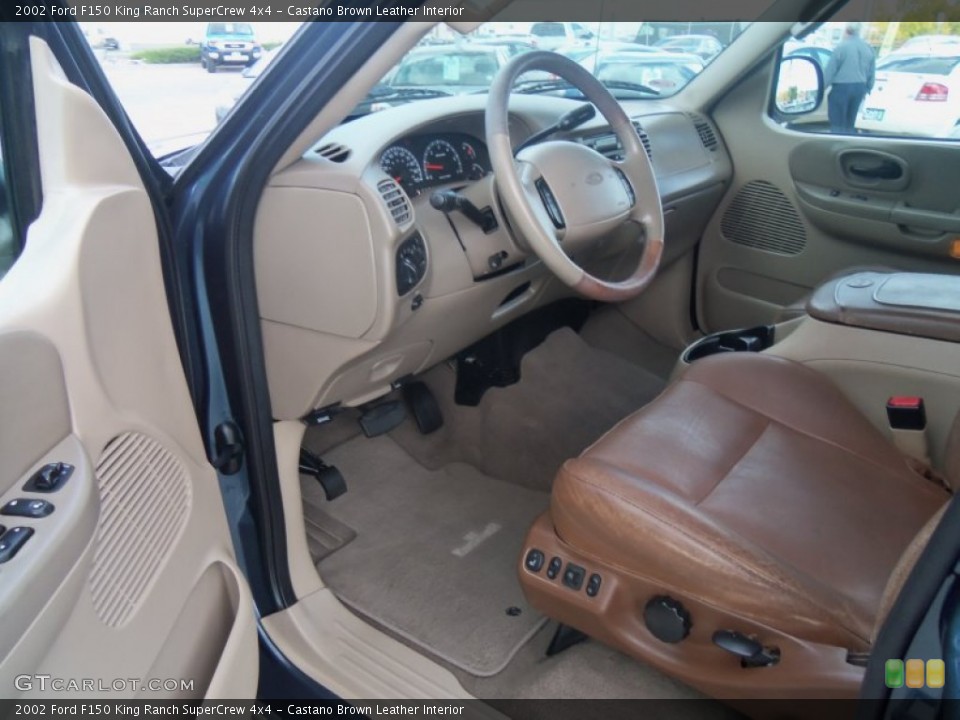 Castano Brown Leather Interior Photo for the 2002 Ford F150 King Ranch SuperCrew 4x4 #71625182