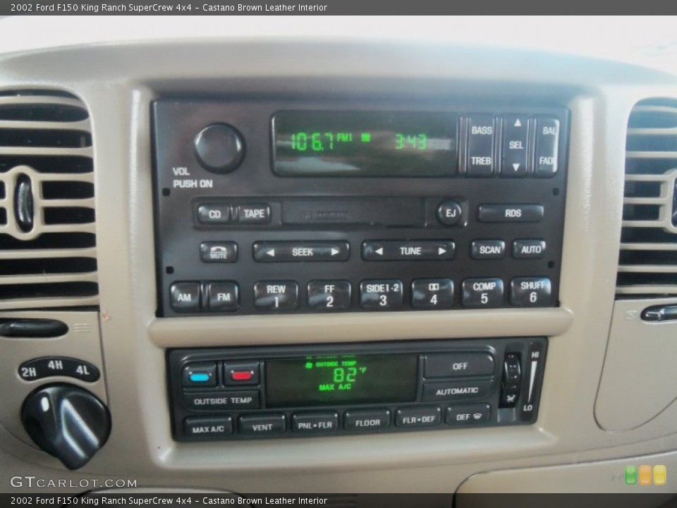 Castano Brown Leather Interior Controls for the 2002 Ford F150 King Ranch SuperCrew 4x4 #71625216
