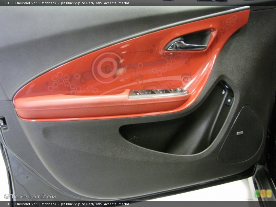 Jet Black/Spice Red/Dark Accents Interior Door Panel for the 2012 Chevrolet Volt Hatchback #71632540