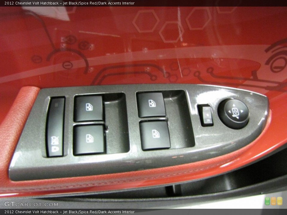 Jet Black/Spice Red/Dark Accents Interior Controls for the 2012 Chevrolet Volt Hatchback #71632543