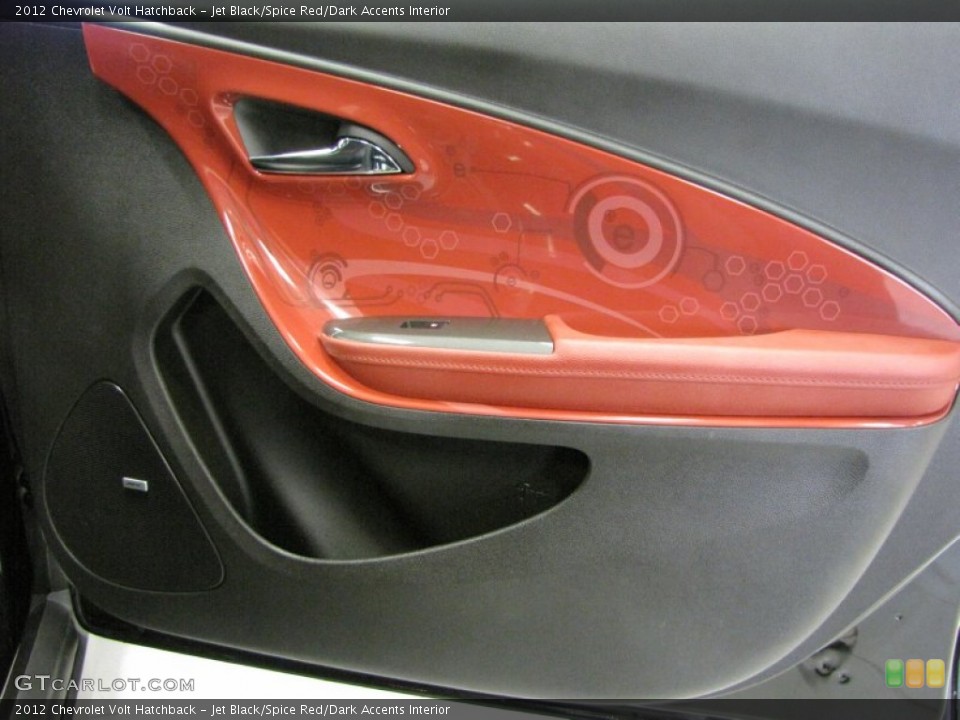 Jet Black/Spice Red/Dark Accents Interior Door Panel for the 2012 Chevrolet Volt Hatchback #71632546