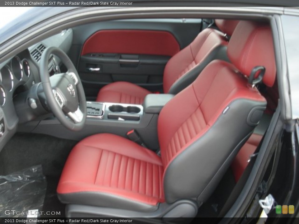 Radar Red/Dark Slate Gray Interior Front Seat for the 2013 Dodge Challenger SXT Plus #71639731