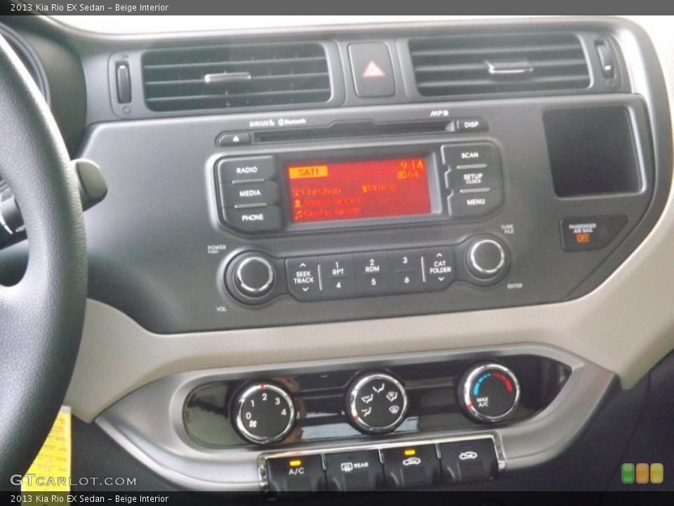 Beige Interior Controls for the 2013 Kia Rio EX Sedan #71643187
