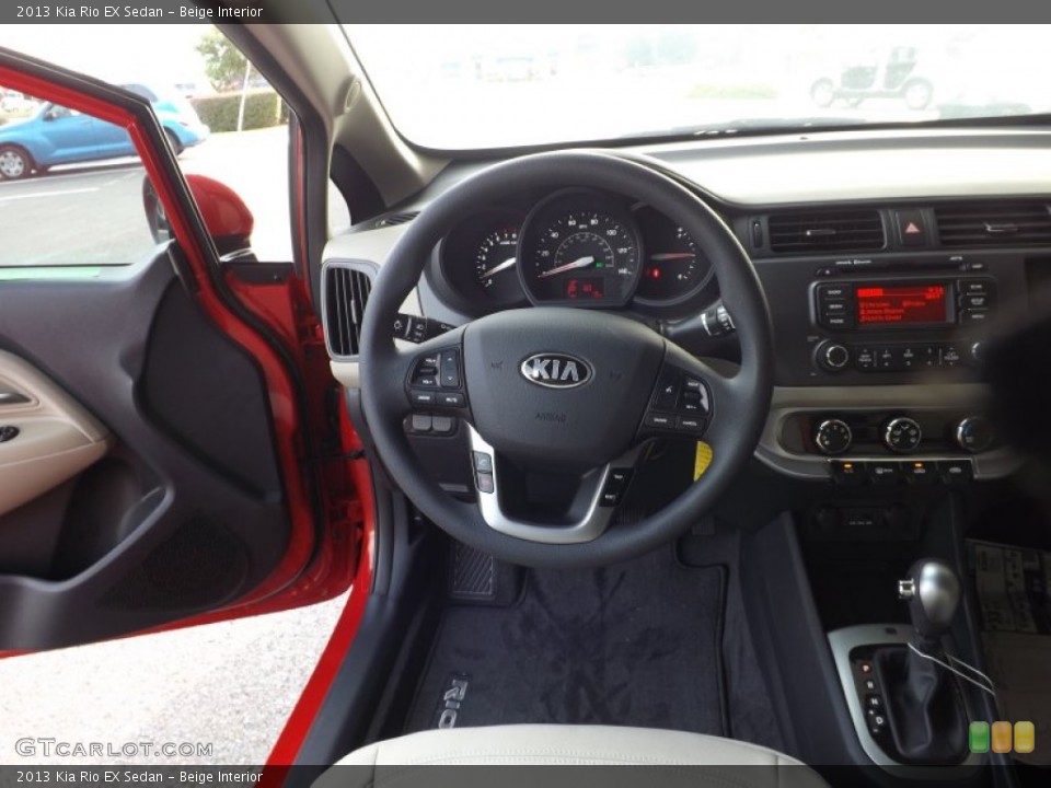 Beige Interior Steering Wheel for the 2013 Kia Rio EX Sedan #71643196