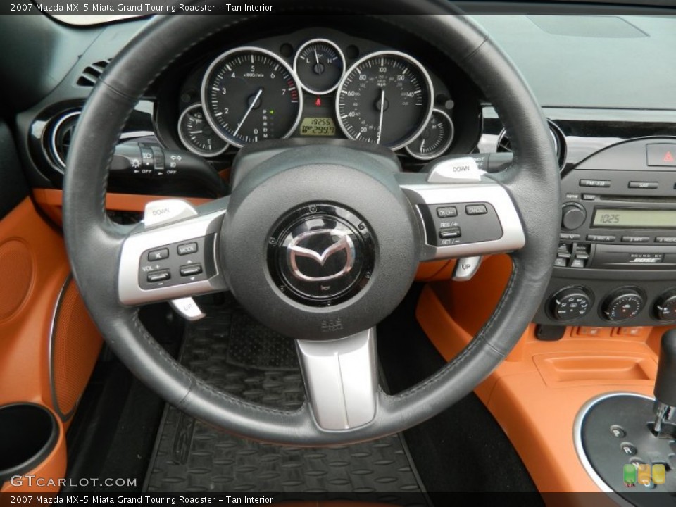 Tan Interior Steering Wheel for the 2007 Mazda MX-5 Miata Grand Touring Roadster #71644444