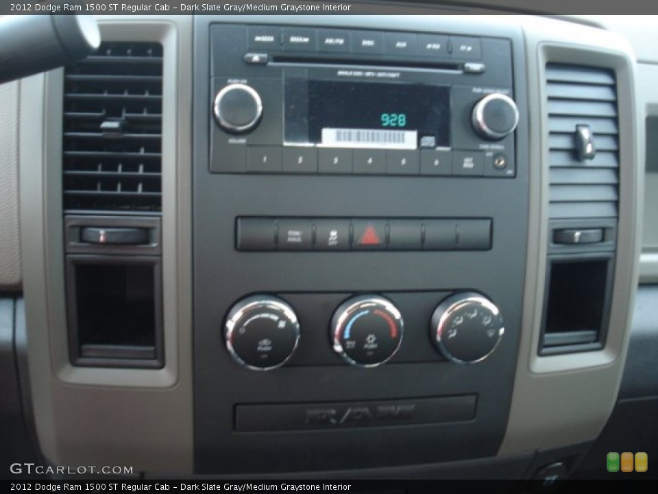Dark Slate Gray/Medium Graystone Interior Controls for the 2012 Dodge Ram 1500 ST Regular Cab #71647030