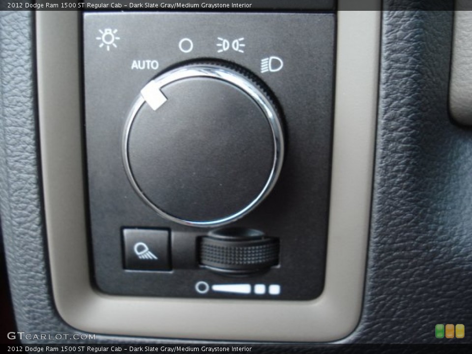 Dark Slate Gray/Medium Graystone Interior Controls for the 2012 Dodge Ram 1500 ST Regular Cab #71647045