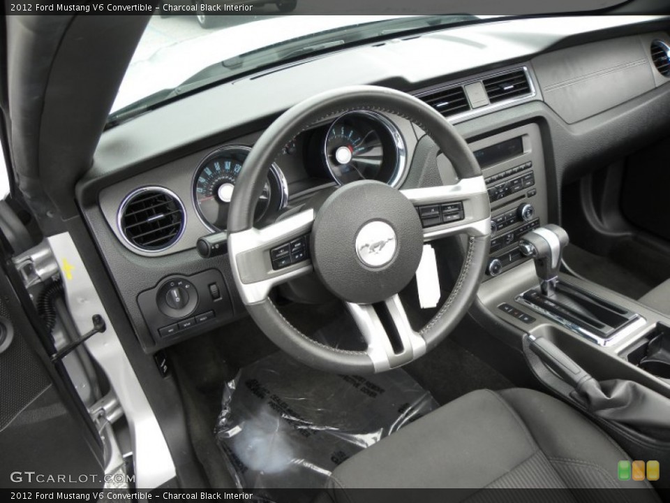 Charcoal Black Interior Dashboard for the 2012 Ford Mustang V6 Convertible #71647150