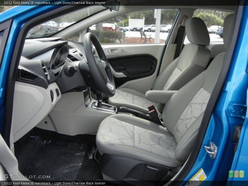 Light Stone/Charcoal Black Interior Front Seat for the 2012 Ford Fiesta SE Hatchback #71647654