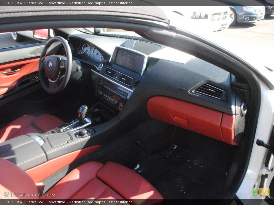 Vermillion Red Nappa Leather Interior Photo for the 2012 BMW 6 Series 650i Convertible #71649205