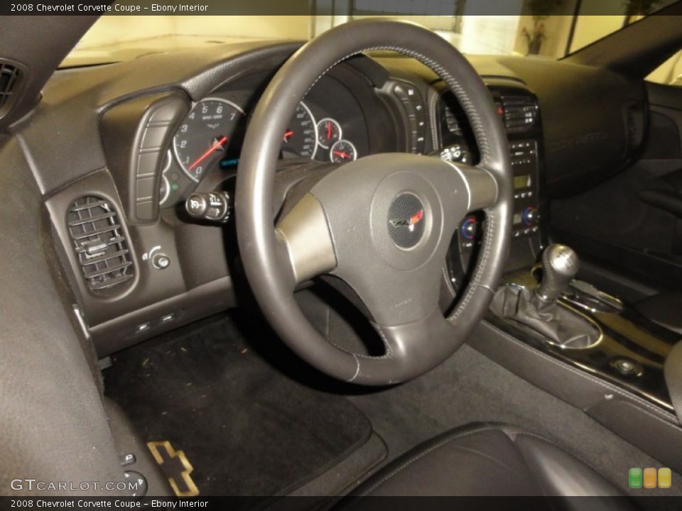 Ebony Interior Steering Wheel for the 2008 Chevrolet Corvette Coupe #71655865