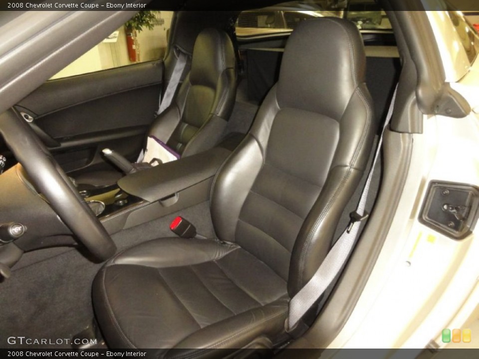 Ebony Interior Front Seat for the 2008 Chevrolet Corvette Coupe #71655910