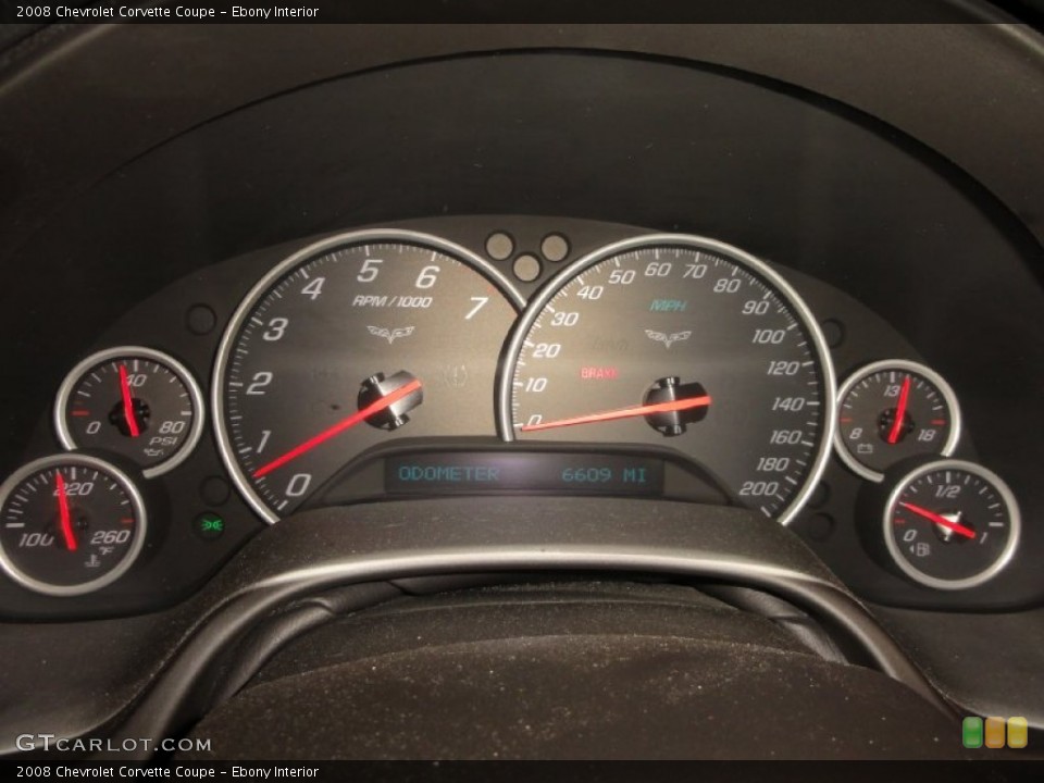 Ebony Interior Gauges for the 2008 Chevrolet Corvette Coupe #71656048
