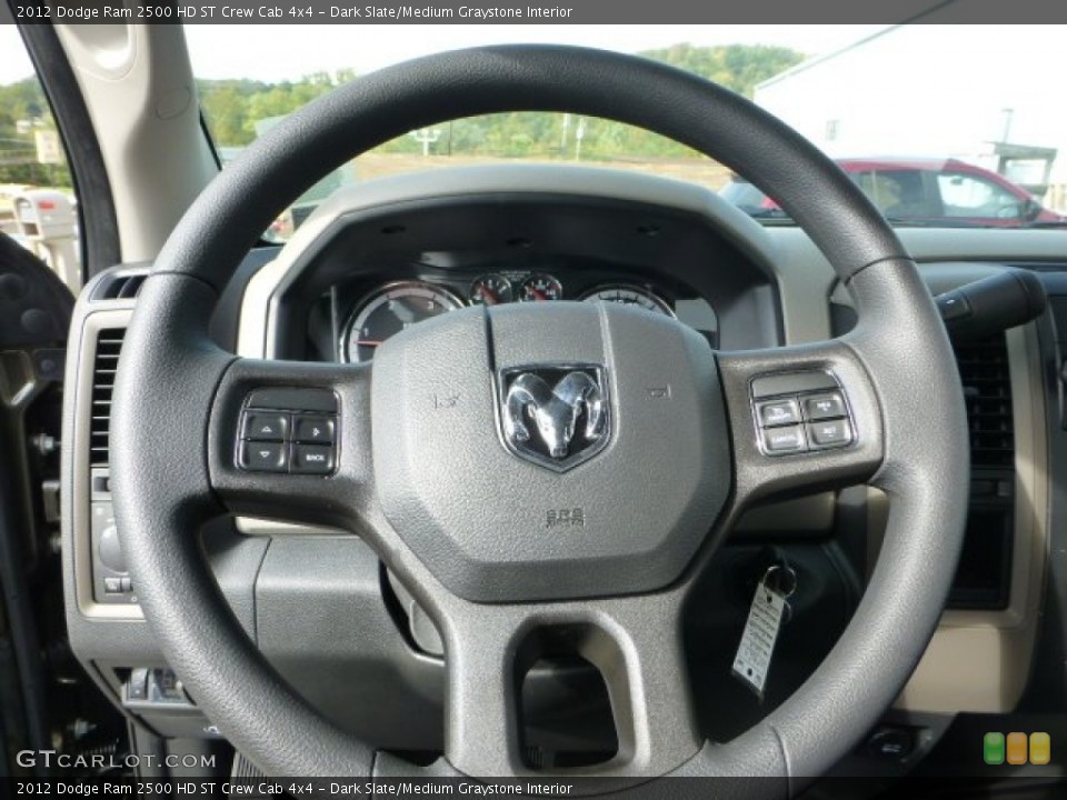 Dark Slate/Medium Graystone Interior Steering Wheel for the 2012 Dodge Ram 2500 HD ST Crew Cab 4x4 #71657470