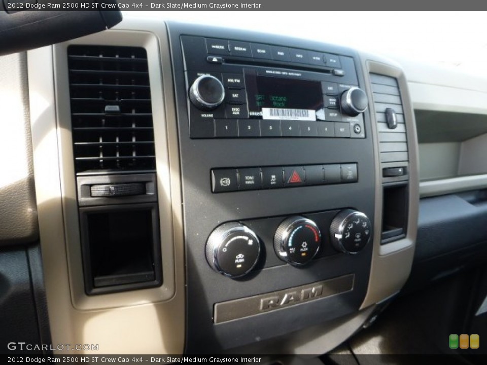Dark Slate/Medium Graystone Interior Controls for the 2012 Dodge Ram 2500 HD ST Crew Cab 4x4 #71657479
