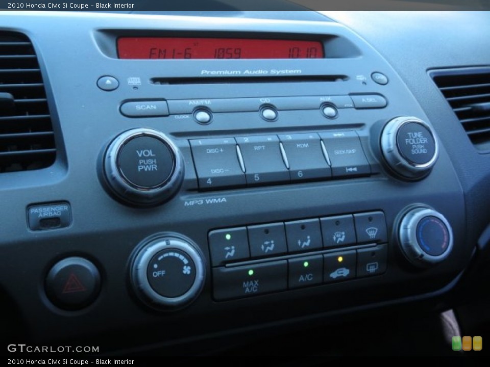 Black Interior Controls for the 2010 Honda Civic Si Coupe #71662876