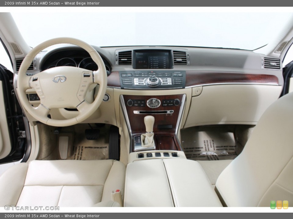 Wheat Beige Interior Dashboard for the 2009 Infiniti M 35x AWD Sedan #71665000