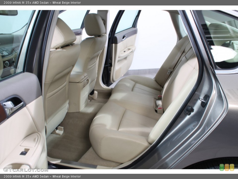 Wheat Beige Interior Rear Seat for the 2009 Infiniti M 35x AWD Sedan #71665144