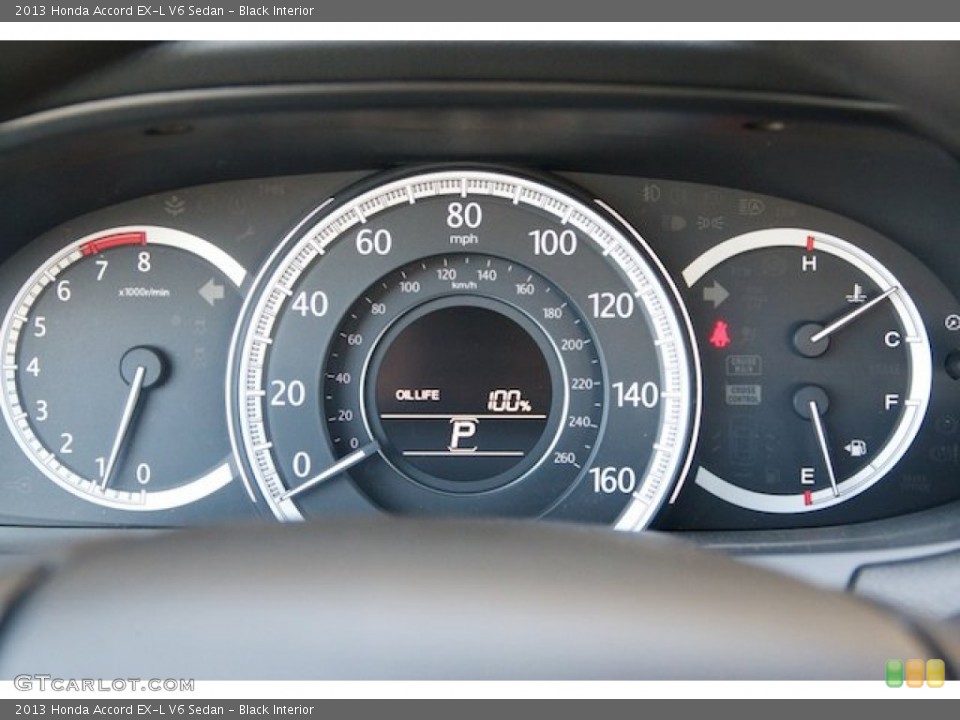 Black Interior Gauges for the 2013 Honda Accord EX-L V6 Sedan #71665150