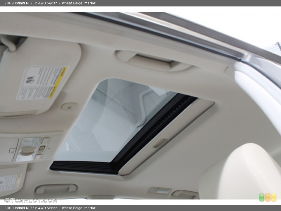 Wheat Beige Interior Sunroof for the 2009 Infiniti M 35x AWD Sedan #71665194