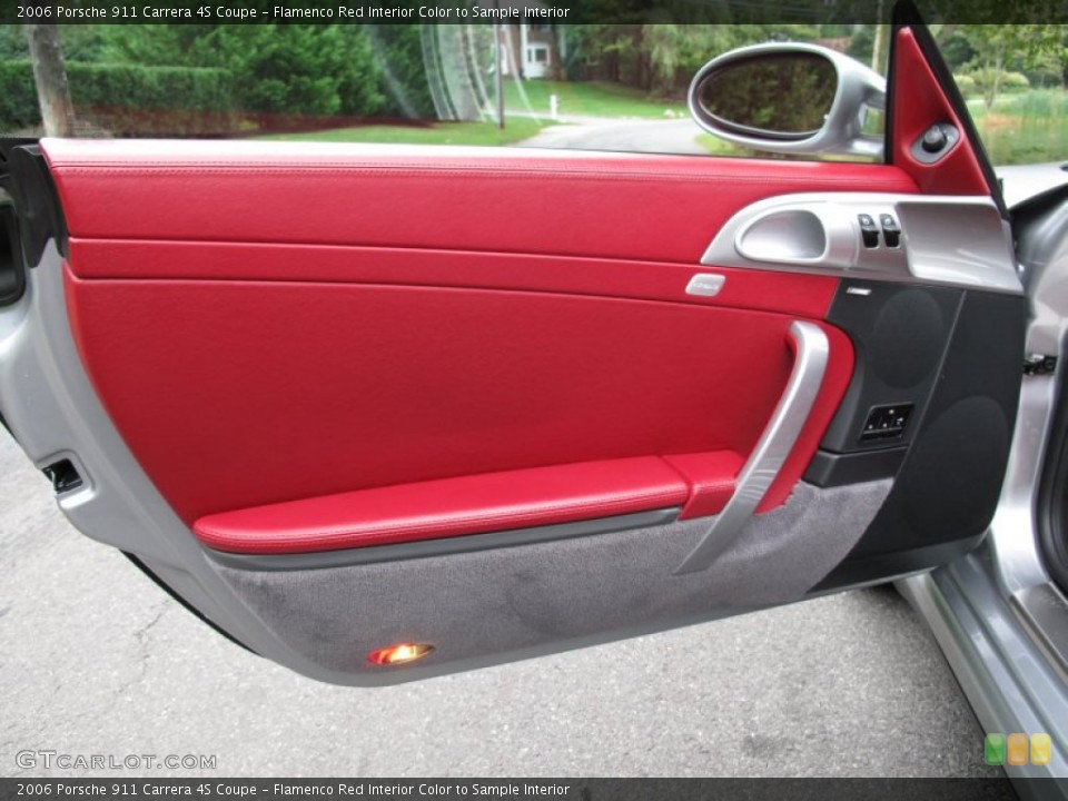 Flamenco Red Interior Color to Sample Interior Door Panel for the 2006 Porsche 911 Carrera 4S Coupe #71665983